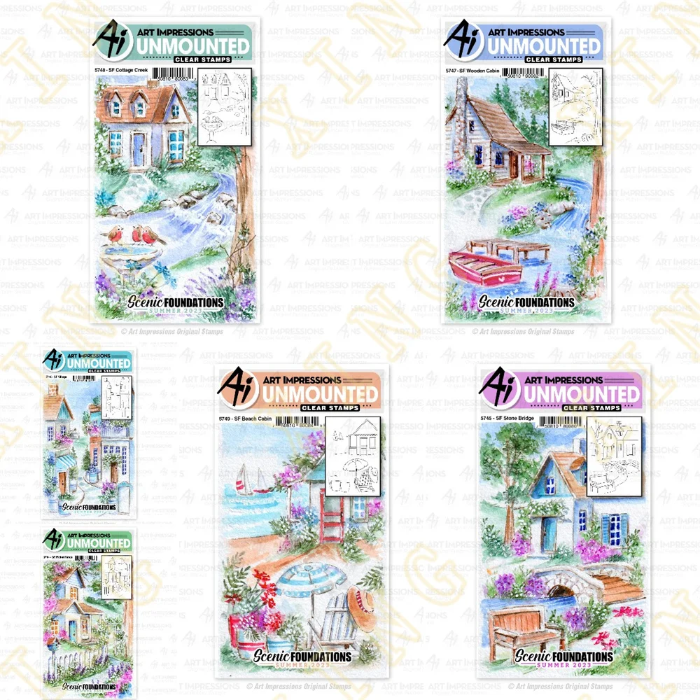 

Cottage Creek Wooden Cabin New Clear Silicone Stamps Scrapbook Diary Decoration Embossing Template DIY Greeting Card Handmade