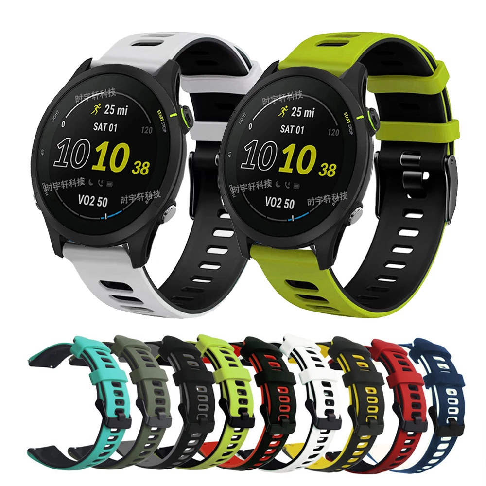 

20mm 22mm Silicone Sport Strap For Garmin Forerunner 255 245 Music 55/Vivoactive 4 3/Venu Sq/Venu 2 Plus Quick Release Bracelet