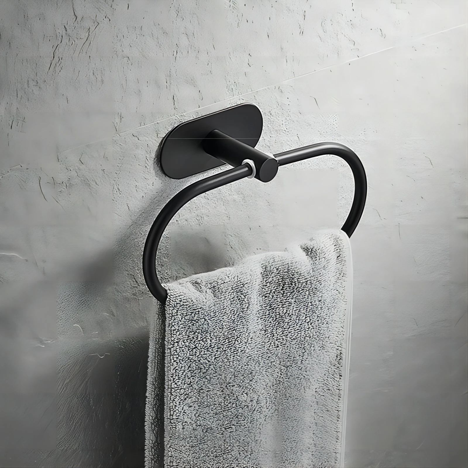 

No Drilling Stainless Steel Self-adhesive Towel Bar Paper Holder Robe Hook Towel Ring Black Silver Gold Bathroom Accessories Set