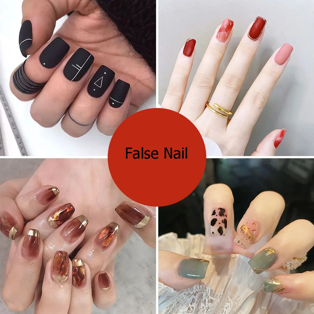 

24 шт./коробка, искусственные ногти средней длины