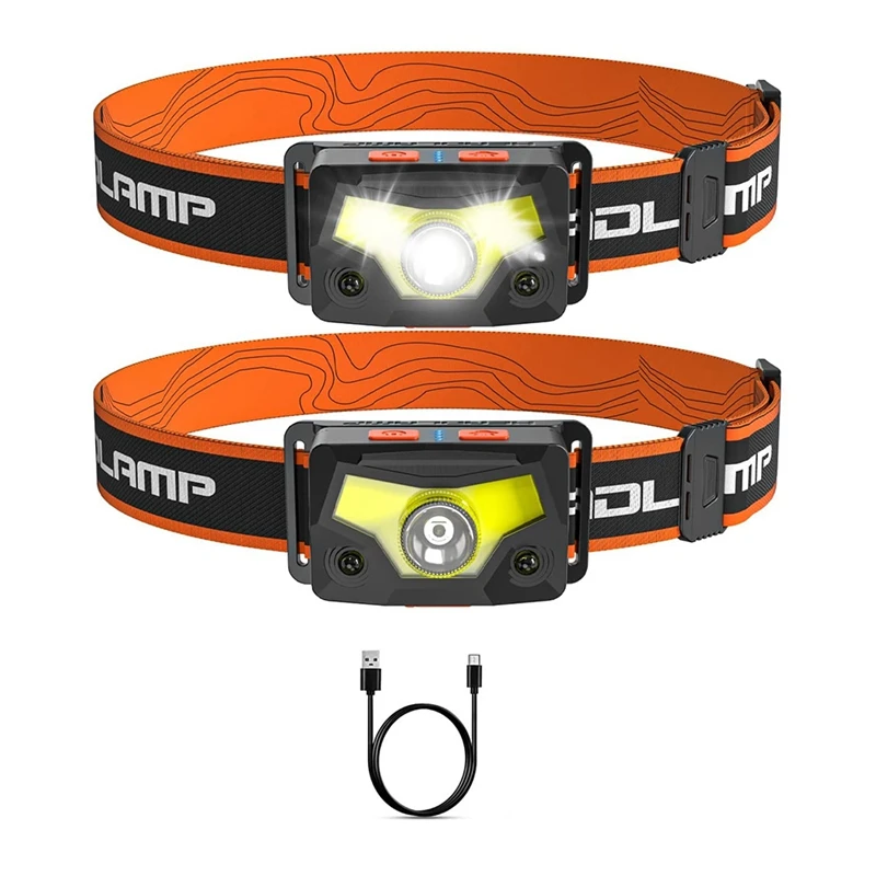 

GTBL LED Headlight, 1100 Lumen Super Bright Motion Sensor Headlight Flashlight, 2-Pack Rechargeable Headlight