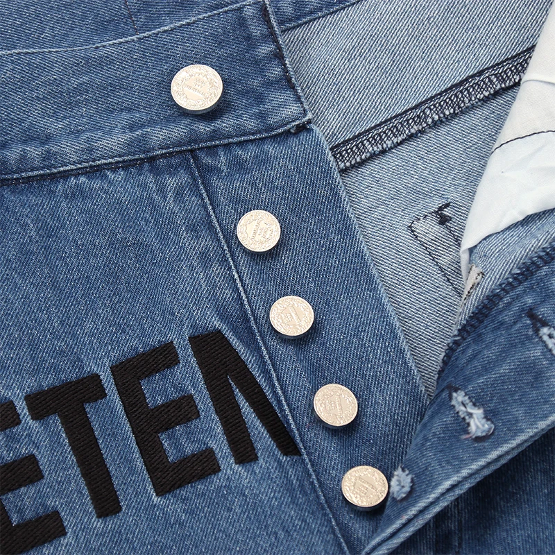 2022 Spring Summer VETEMENTS Brand Men's Straight Lightweight Jeans High Quality Business Casual High Waist Thin Jeans