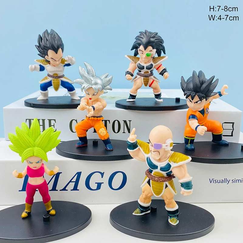 

6pcs Anime Dragon Balls Figures Q Version Son Goku Son Goten Son Gohan Vegeta Chichi PVC Action Models Toys Gift