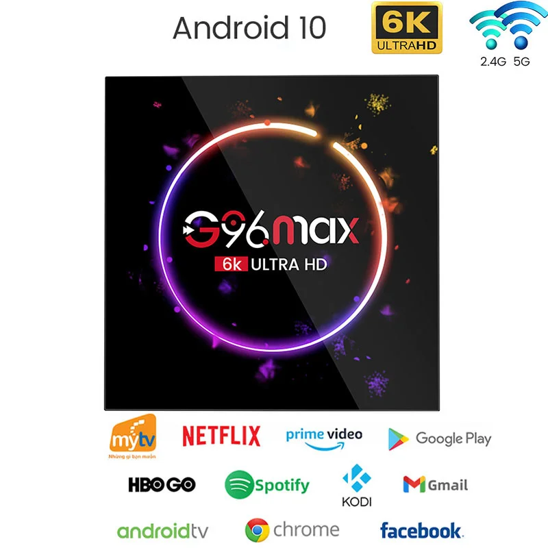 

G96max Tv Box Android 10.0 Allwinner H616 Voice Assistant 3d 6k 1080P Video Tv Receiver Wifi 2.4g & 5.8g Tv Box Set Top Box