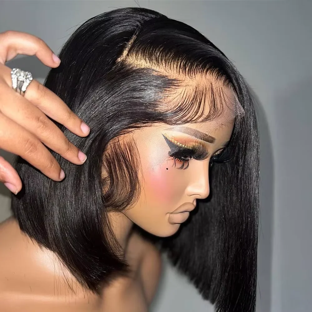 Парик Боб из натуральных волос 13x4 парики спереди человеческие волосы 8-16 дюймов