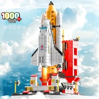 1000pcs space astronaut image building blocks aerospace launch center building model educational toys for kids birthday gift