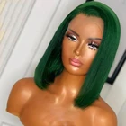 Scheherezade темно-зеленый цвет синтетические волосы на шнуровке спереди парик для женщин Боб прямые жаропрочные волосы ежедневные безклеевые парики