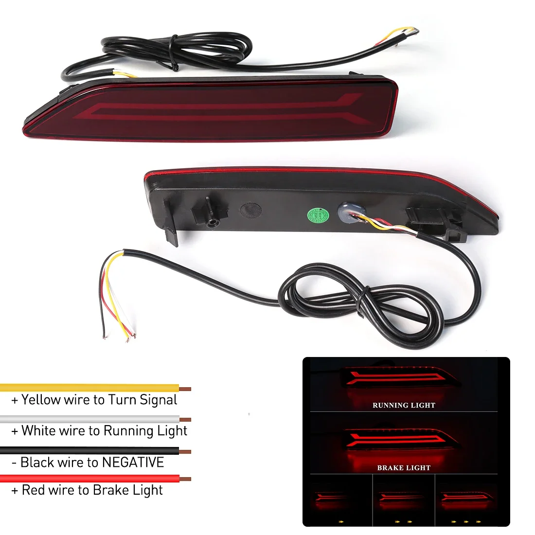 

Honda CRV CR-V BRV Светодиодные Отражатели Заднего Бампера 2007-2009 Динамические Сигнальные Лампы Функции 3-в-1 Ходовые Торм...