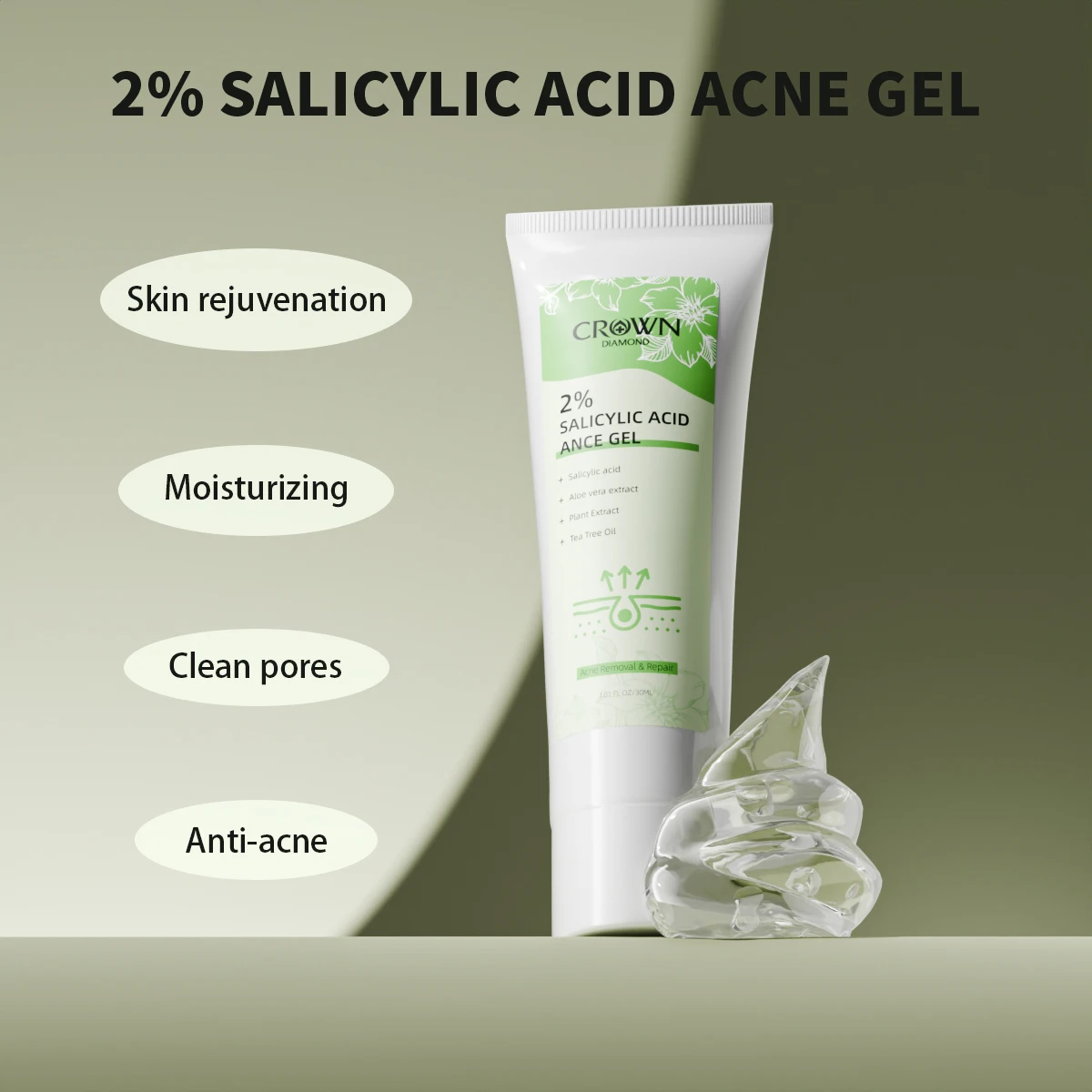 30 мл салициловая кислота гель для лечения прыщей удаления лица глубоких шрамов