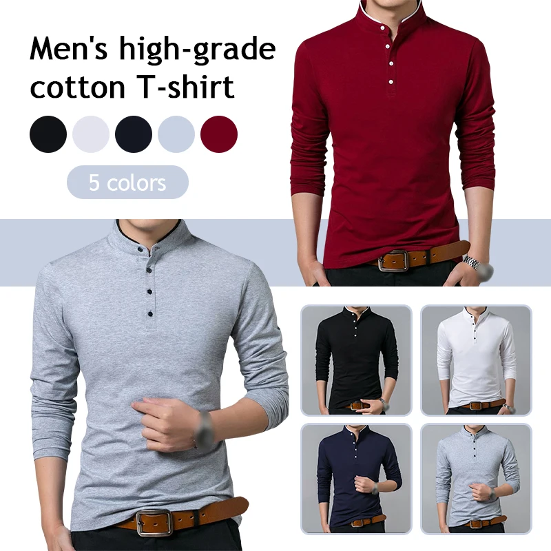 

Mens Long Sleeve Polo Shirt Summer Polo Shirts Business Casual T-shirts Business Blouse Tee Shirts