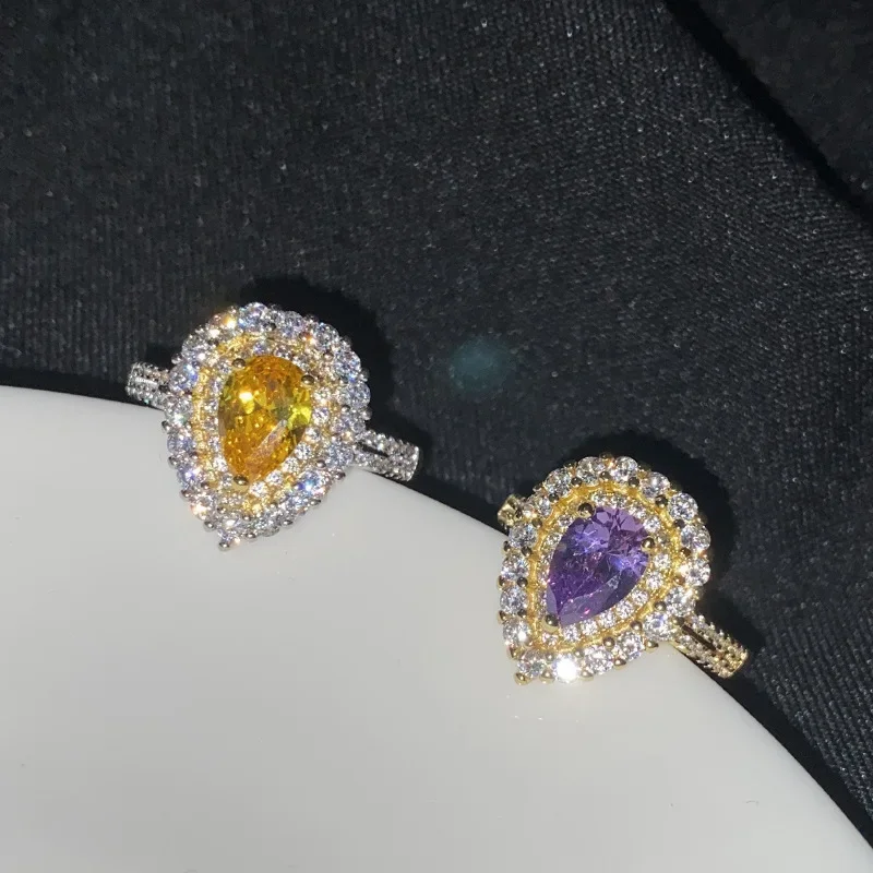 MDL Муассанит стильное толстое PT950 Платиновое кольцо из цитрина в каратах