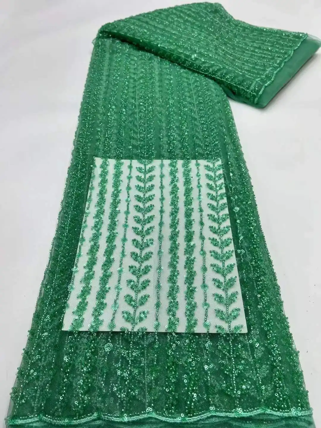 5 ярдов изысканная африканская кружевная ткань с бисером 2023 Высококачественная