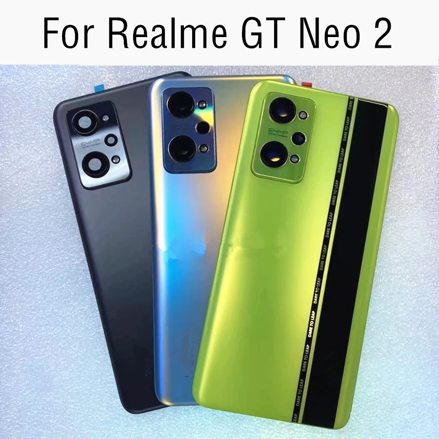 

6.62" Back Glass Cover For Realme GT Neo2 Neo 2 RMX33 Battery Cover Glass Panel Rear Door Housing Case With lens