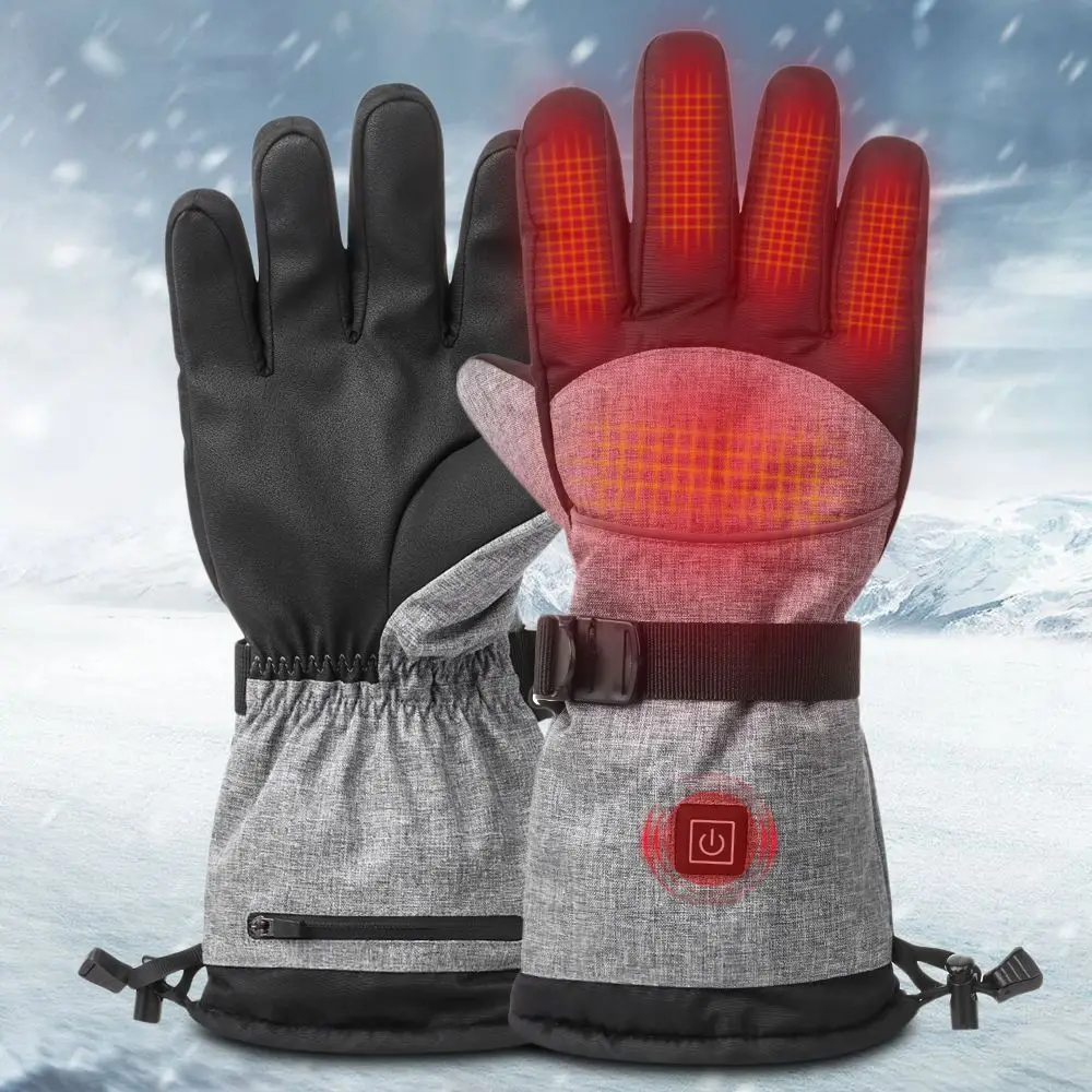 

1 Pair Winter Cycling Warmer 3 Level Touchscreen Electric Thermal Ski Gloves Heated Gloves