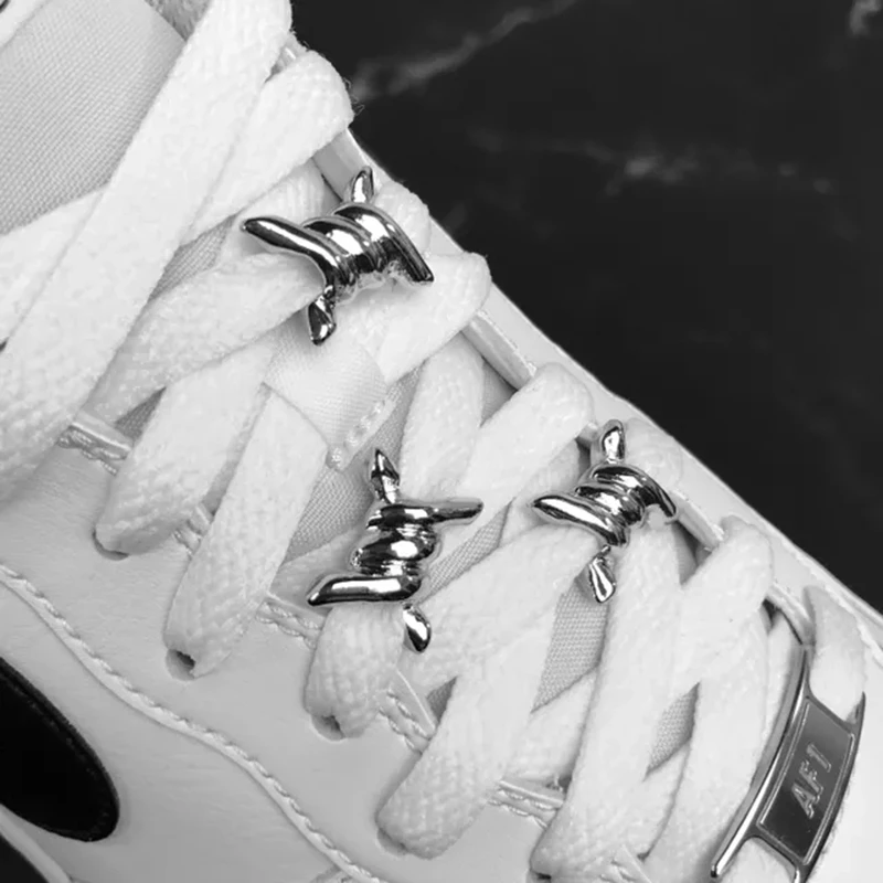 

Fashion Wire Thorn Knot Shoe Buckle Ornaments Men Women Personality Shoelace Buckle Decorative Pendant aj1 Shoelace Accessorie