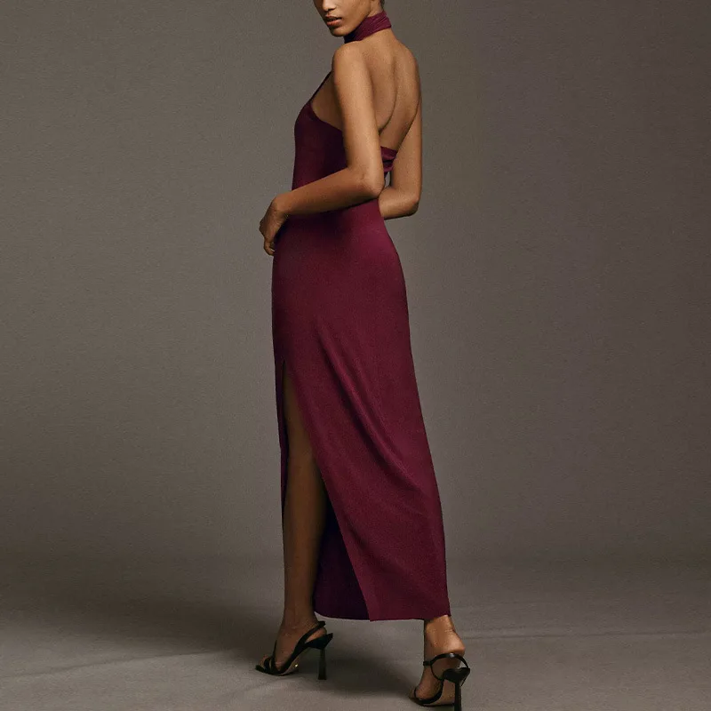 Весеннее американское Привлекательное платье с высоким разрезом в стиле девушки