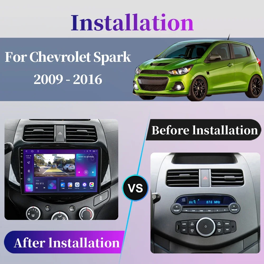 Для Chevrolet Spark 2009 2010 2011 2012 2013 2014 2015 2016 Beat Matiz Creative Android Car Radio Multimedia Video Player Navigation GPS Carplay