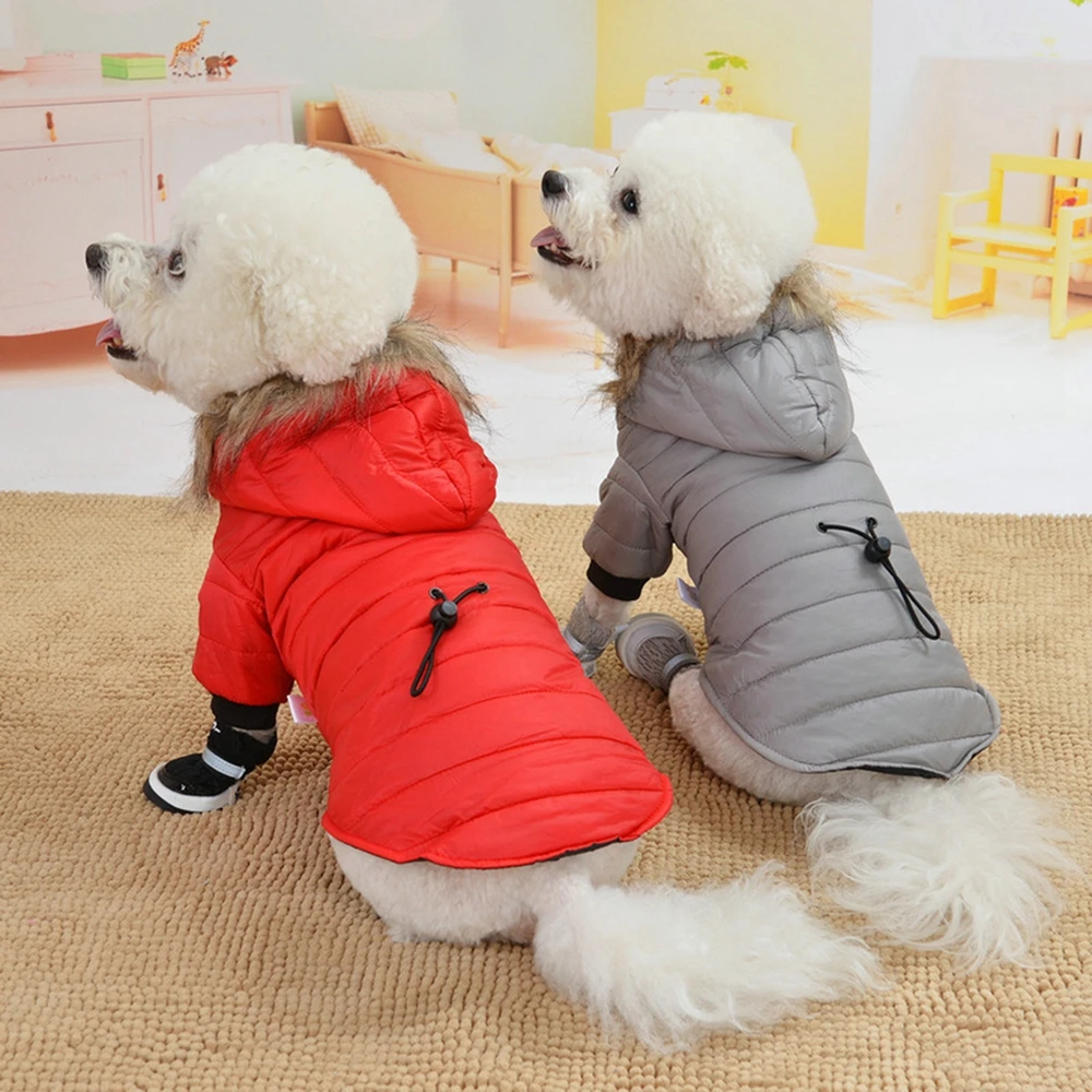 

Dog Warm Winter Coat Adjustable Waist Doggy Coats for Small Medium Dogs Wind Resist Padded Jacket for Puppy Chihuahua Yorkie Pug