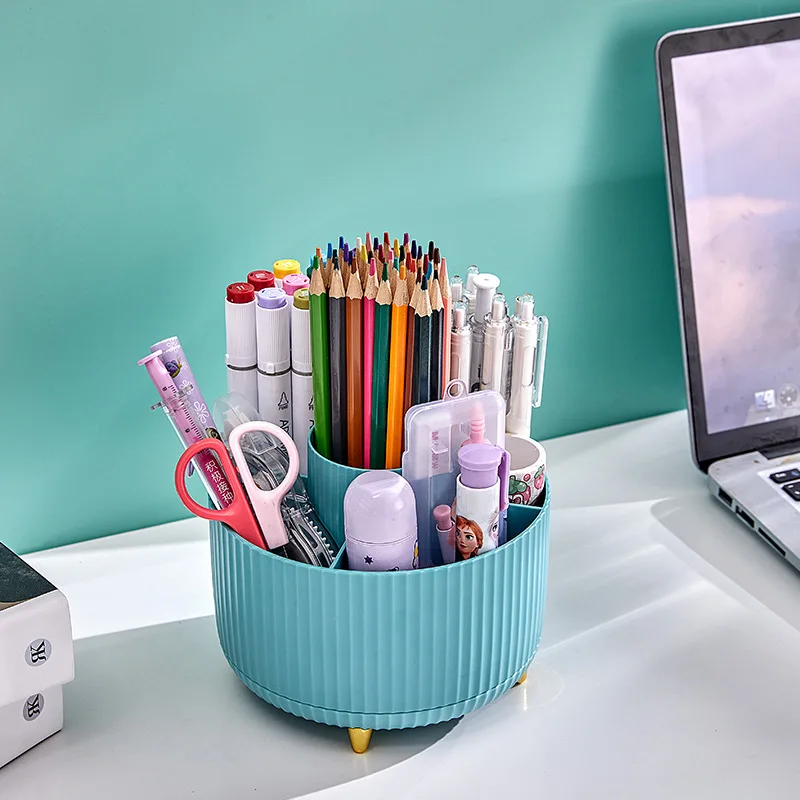 

360 Rotary Makeup Storage Box Pen Holder Desk Accessories Large Capacity Pencil Desktop Makeup Storage Organizer Make Up Box