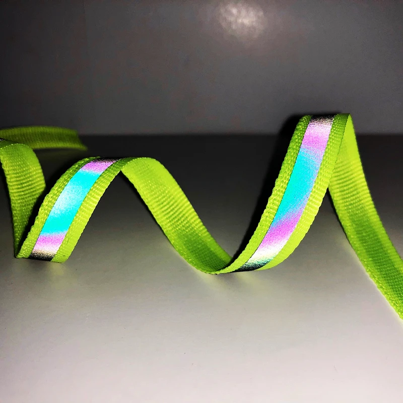 

10Yards Fluorescent Webbing Reflective Strips Luminous Rope Colorful Ribbon DIY Sewing Clothing Pants Material Accessories