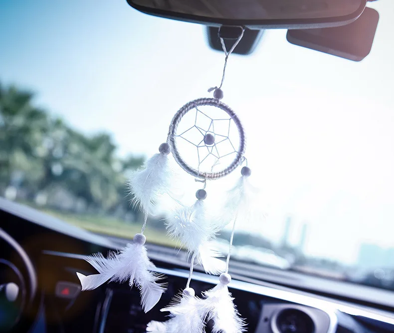 

Car Dream Catcher Car Pendant Wind Chimes Feather Decoration Home Decor & Wall Hanging Adornment Handmade Dreamcatcher Gifts