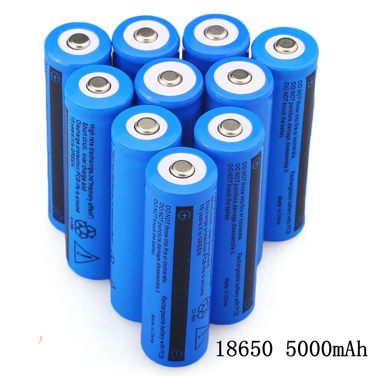 

New 18650 Battery 3.7V 5000mAh 18650 Rechargeable Li-ion Batteria for LED Flashlight Pen Laser bateria 18650 5000mah