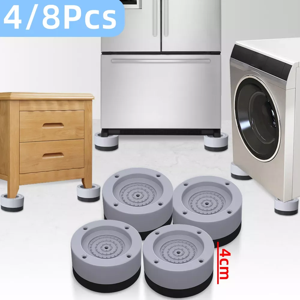 

Vibration Feet Pads Washing Machine Rubber Slipstop Silent Skid Raiser Mat for Washer and Dryer Support Protects Pedestals