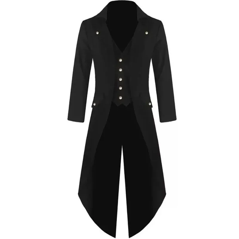 Мужской костюм в викторианском стиле черный смокинг Модный Плащ готический