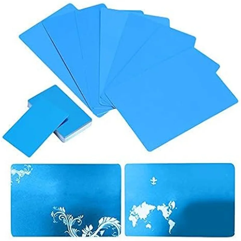 100 Шт. Набор Визитных Карточек С Лазерной Гравировкой Из Алюминиевого