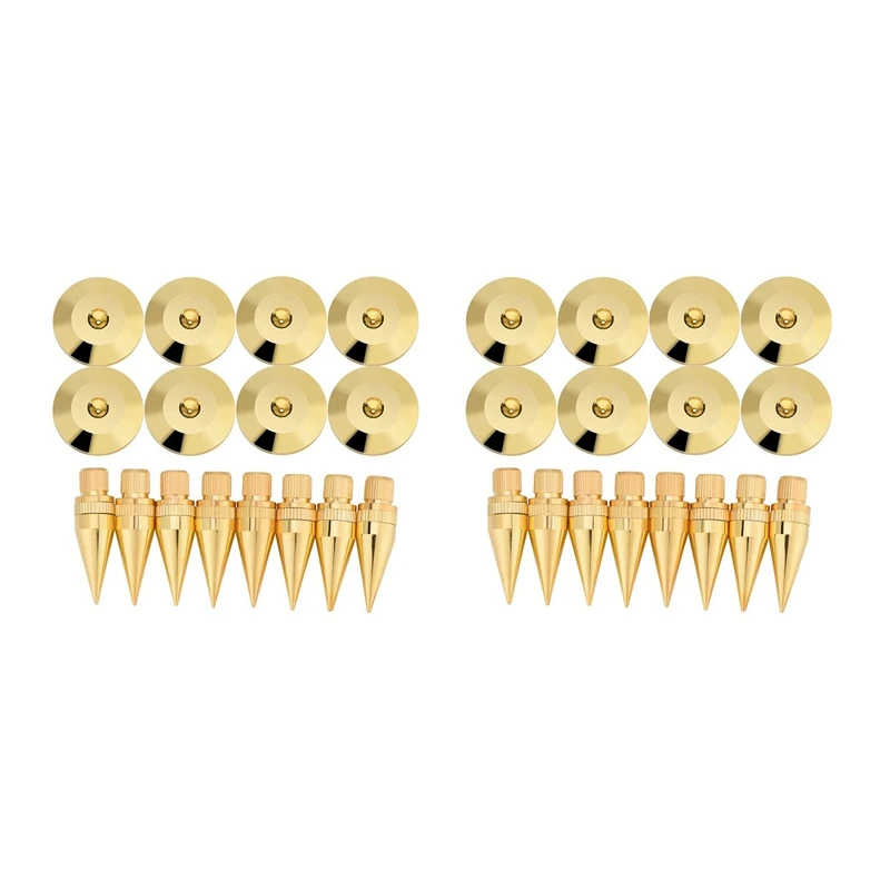 

AYHF-16 Pairs Copper Speaker Spike Isolation Stand With Base Pad Feet Mat For Speaker, Amplifier, DVD Player, Recorder