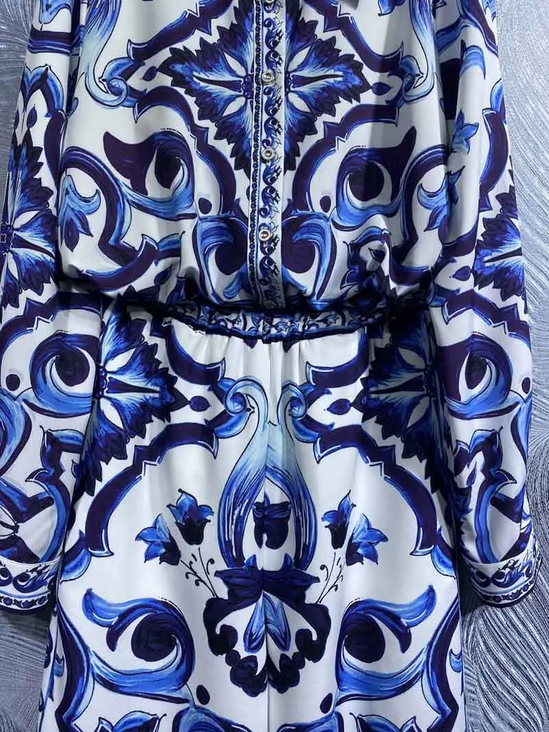 Женский модельный костюм из двух предметов рубашка с длинным рукавом и свободные