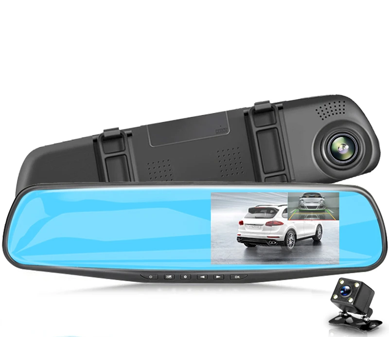 

Full HD 1080P Car Dvr Camera Auto 4.3 Inch Rearview Mirror Dash Digital Video Recorder Dual Lens Registration Camcorder