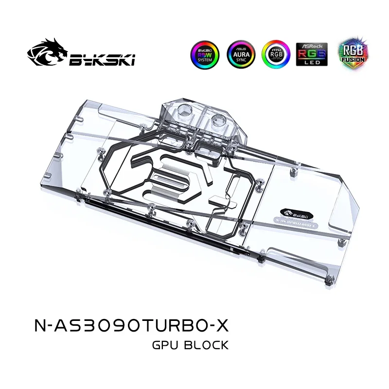 Водяной блок Bykski GPU для ASUS GeForce RTX3090 TURBO видеокарта с обратной планой медный