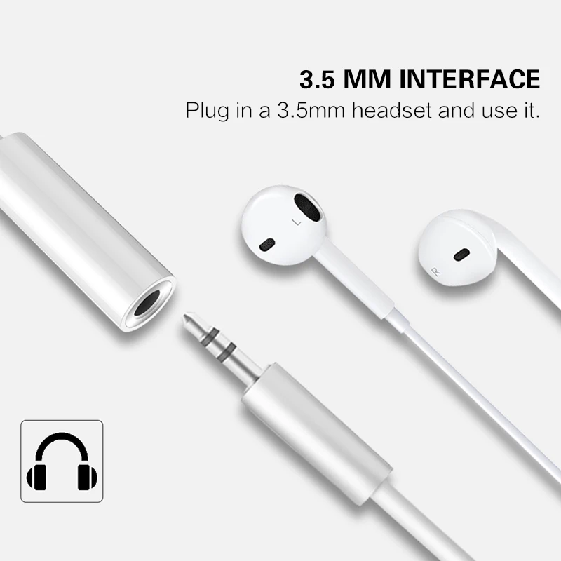 

For Type-C Headphone Adaptador for Xiaomi Huawei Samsung Aux Audio Splitter for Lighting To 3.5mm Adapter Earphone Jack Cable