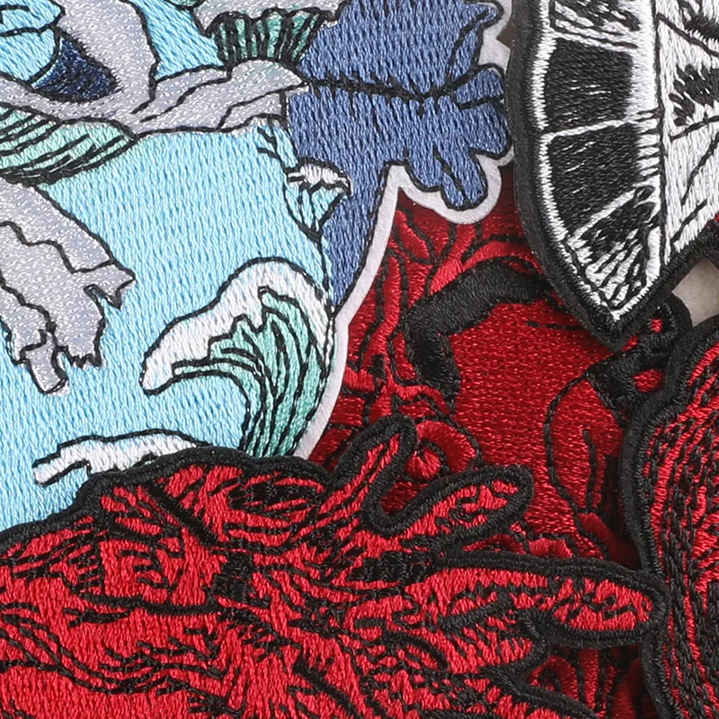 FZdiy Patches for Clothing Red Heart Thermoadhesive Patch Iron on Embroidery Punk Applique Clothes |