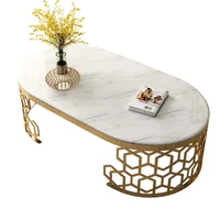 modern luxury tea table golden stainless steel coffee table with marble top