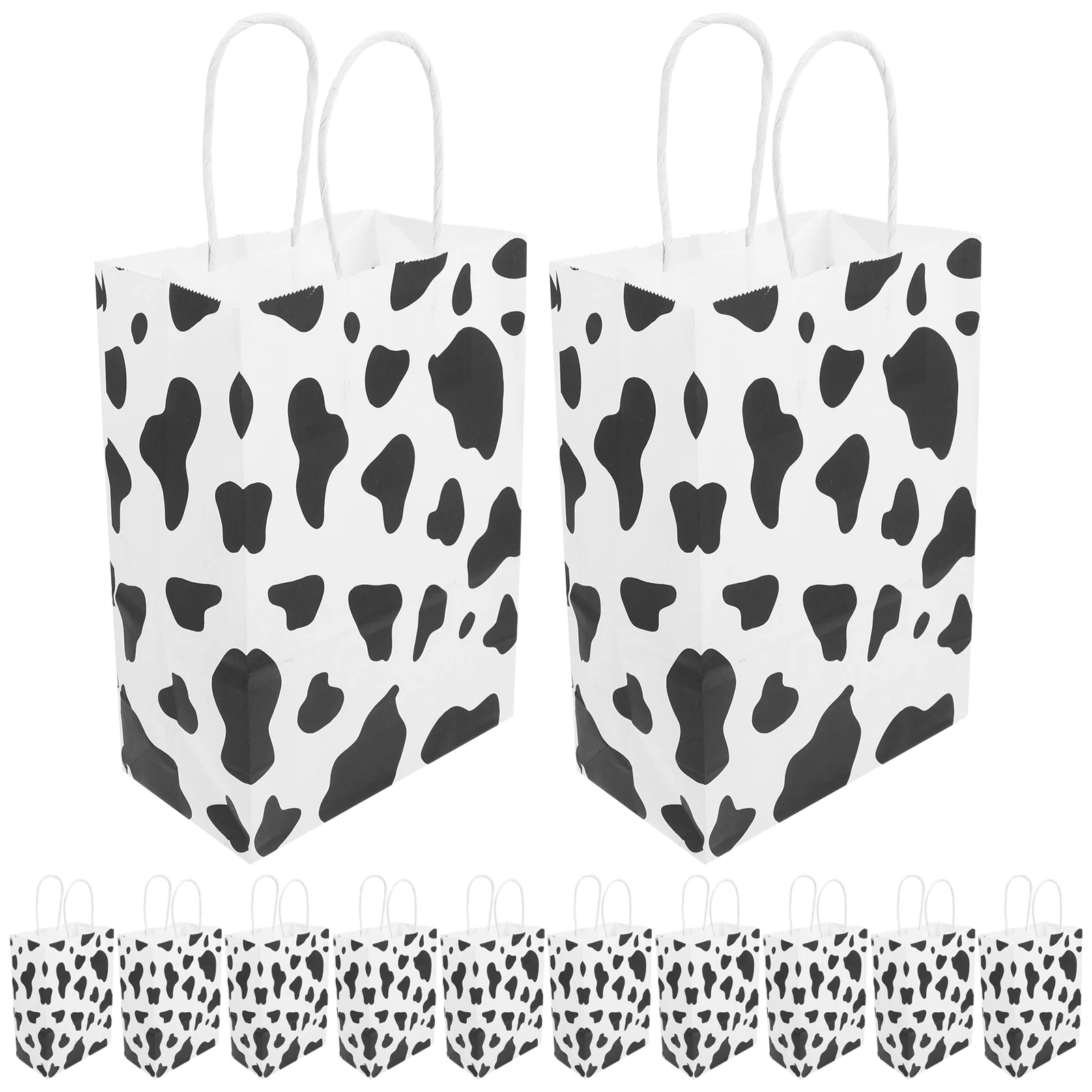 

12pcs Paper Gift Bags with Handles Cow Print Bags Paper Gift Bags Cow Papers Jewelry Bags Gift Wrap Bags