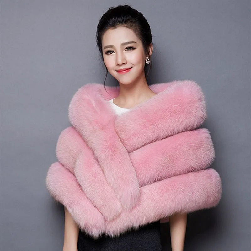 Japan and Korean Fake Fox Fur Shawl Autumn and Winter Fashion 2022 New Warm Women Coat Vests Elegant Y2k Women's Free Shipping