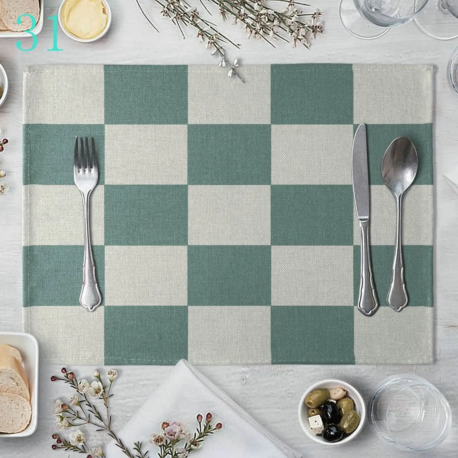 

Моющиеся зеленые и белые салфетки, 2 упаковки, квадратные стеганые салфетки для обеденного стола, квадратные салфетки оптом