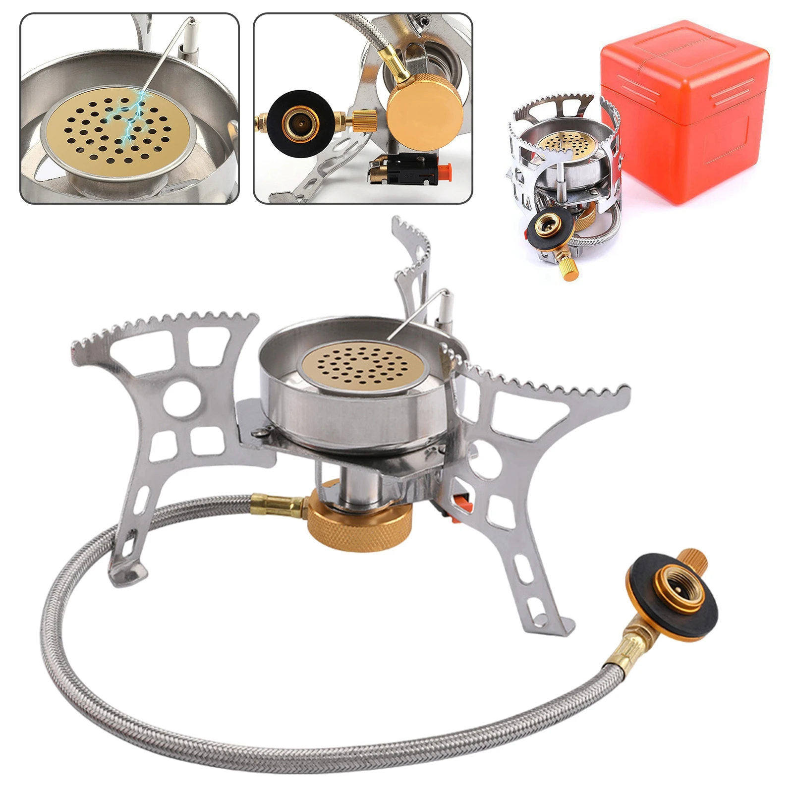 

Outdoor Camping Gas Stove Split Type Multi-purpose Fuel Stove Portable Camping Mini Windproof Stove Camping Equipment