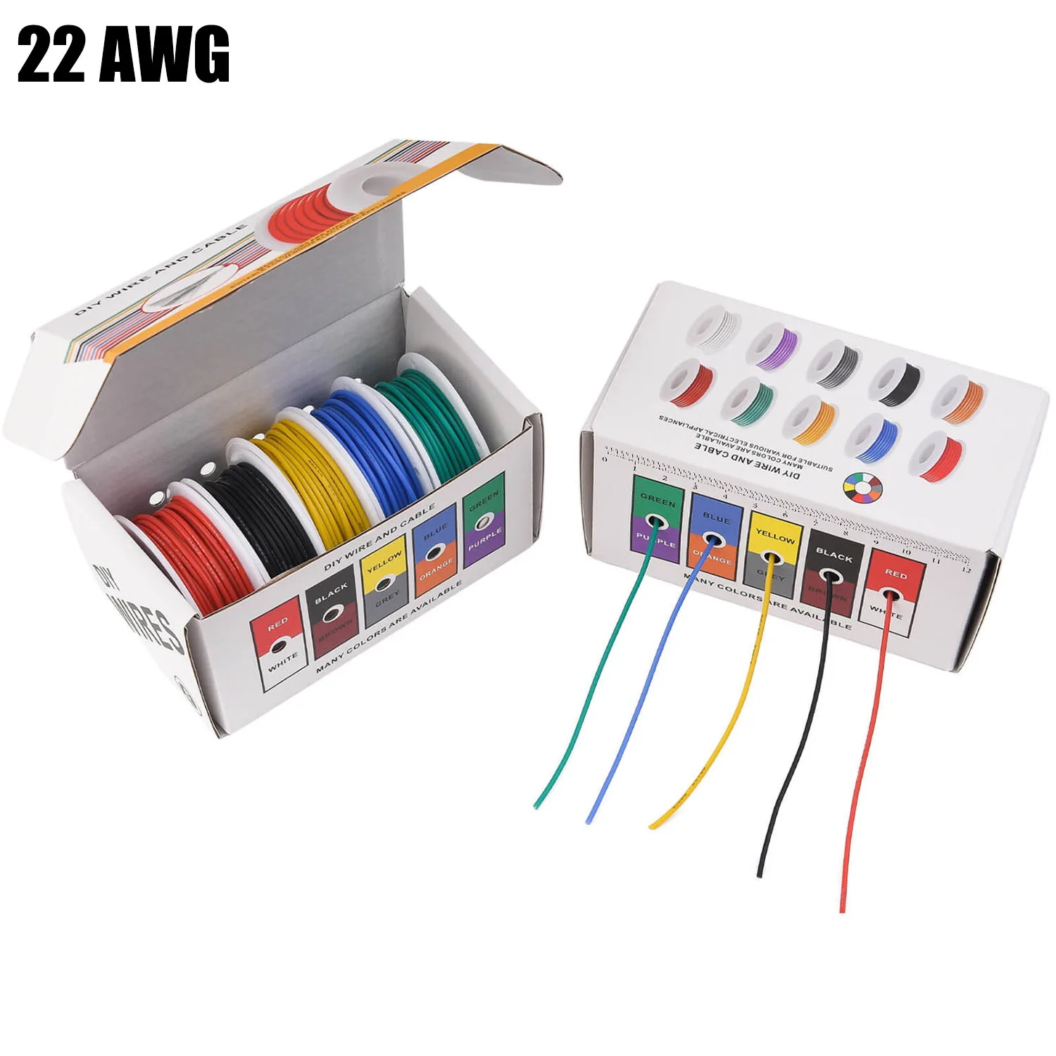

Гибкий силиконовый провод 22AWG, медный, 5 цветов, 5 м