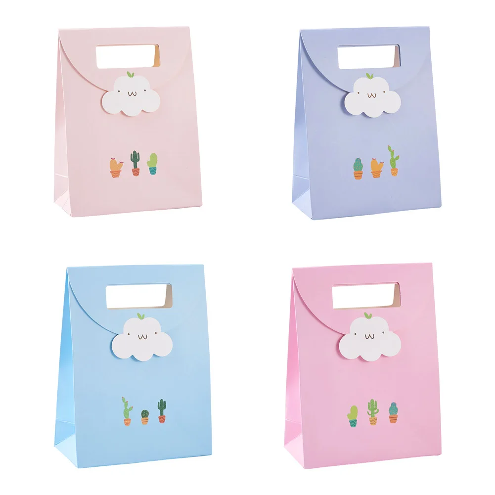 

20Pcs Paper Flip Gift Bags With Handle Rectangle With Cloud Pattern Shopping Bags For DIY Jewelry Envelope Gift Storage Package