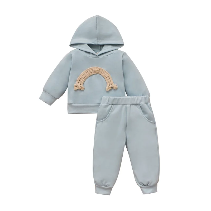 

Весенние комплекты одежды для мальчиков и девочек, повседневный стиль, свитшот с капюшоном и брюки, 2 шт., детская одежда, костюмы, детская од...