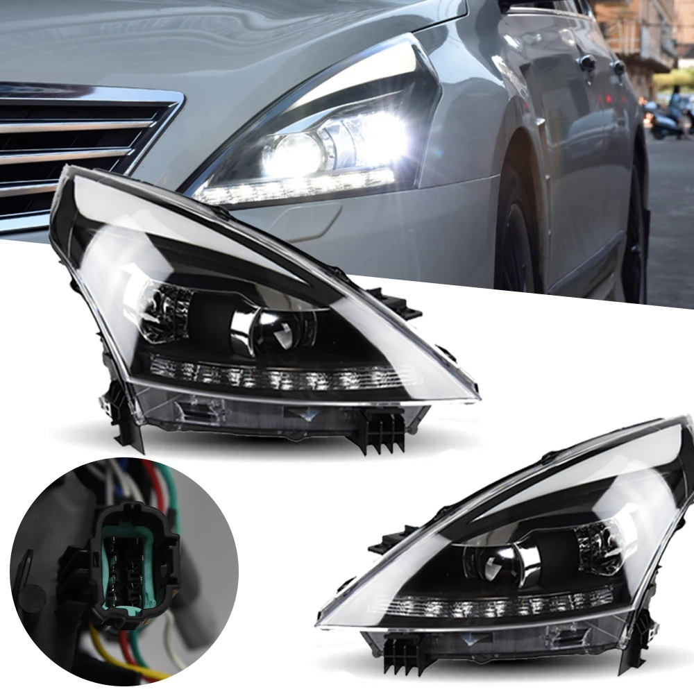 Фото Фара для Teana, светодиодные фары 2009-2012 Altima, автомобильный Стайлинг, DRL, сигнальная линза проектора, автоаксессуары, передняя часть №3