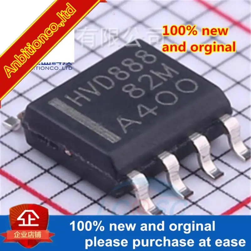 

10pcs 100% new and orginal SN65HVD888DR silk-screen HVD888 SOP-8 RS-485 in stock