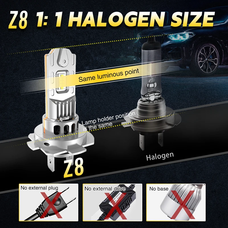 Фото H7/H4 фары Bi светодиодные лампы для автомобиля CANBUS 6500K 1500 Вт высокой мощности автоматические фонари мини беспроводной турбовентилятор автомобильные светодиодные фары №3