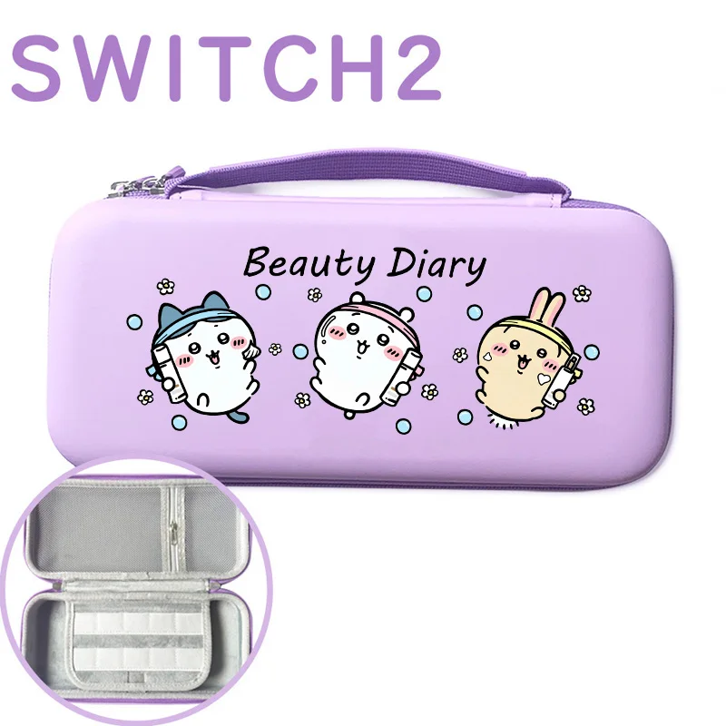 Фото Чехол для переноски аниме Chiikawa Hachiware Usagi для Switch 2, дорожная сумка, жесткий защитный чехол NS с 10 игровыми картриджами, подарок №3