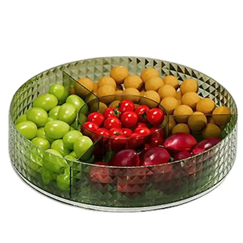 

Food Storage Tray Nut Platter Candy Snacks Server Dish Divided Dried Fruit Snack Plate Appetizer Serving Platter For Party