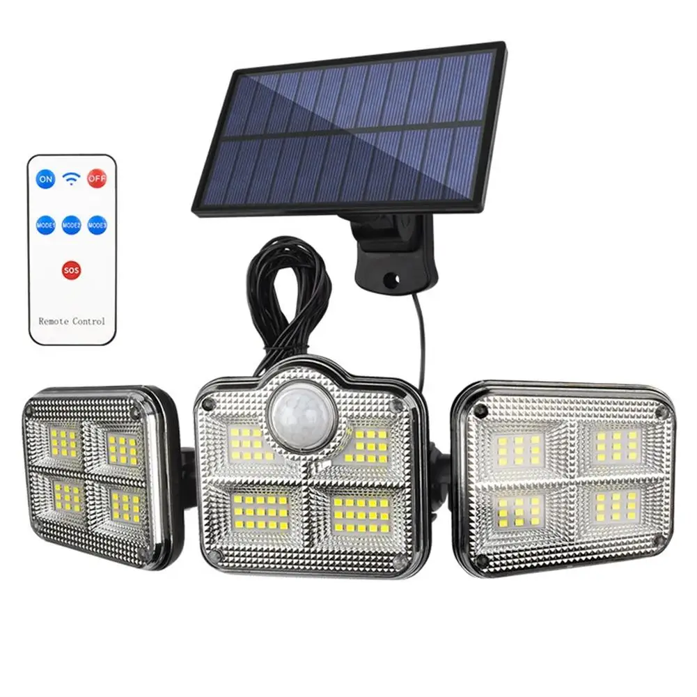 

122LED Solar Light Outdoor Solar Wall Lamp With Remote Control 2400mah Lithium Battery Waterproof Garden Street Lamps Spotlight
