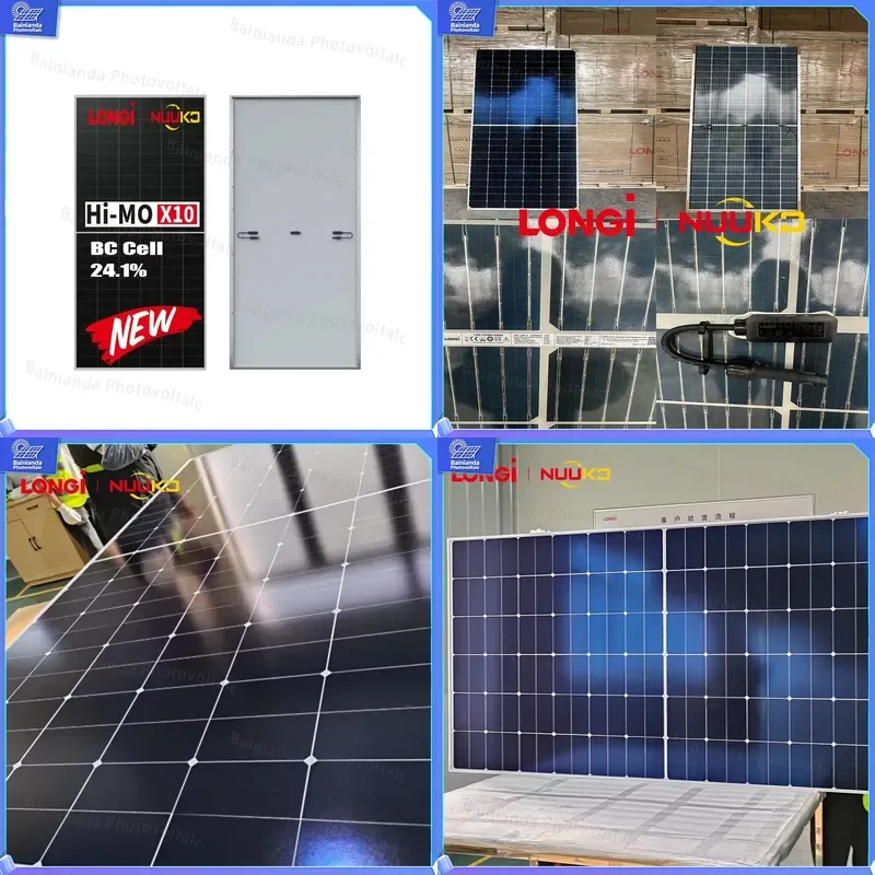 Фото Солнечная панель N-типа 640W 650W, двусторонняя, с эффективностью 24.1%, монокристаллический фотоэлектрический модуль из одинарного стекла для Himo X9 X10 LR7 72HVH №1